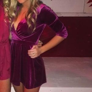 Urban Outfitters Purple velvet romper